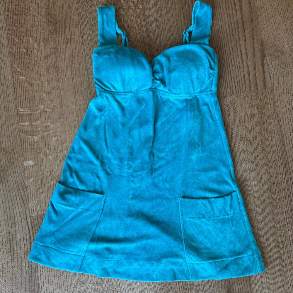 Becca Turquoise Sleeveless Swimsuit Coverup Dress